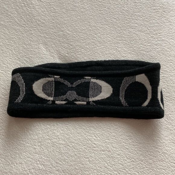 Coach Black Wool Cc Logo Beanie Hat Headband Head wrap OS‎